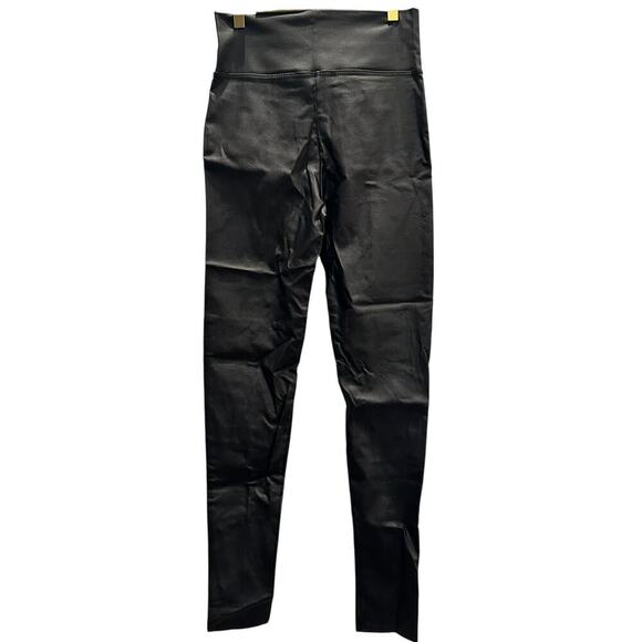 Noir – Slit Front Coated Leather Pants – Size Small - Picture 4 of 4